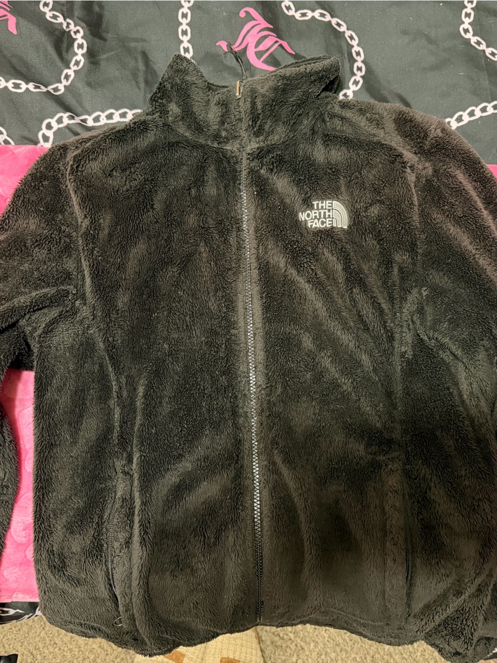 The North Face Black Plush Full-Zip Teddy Jacket